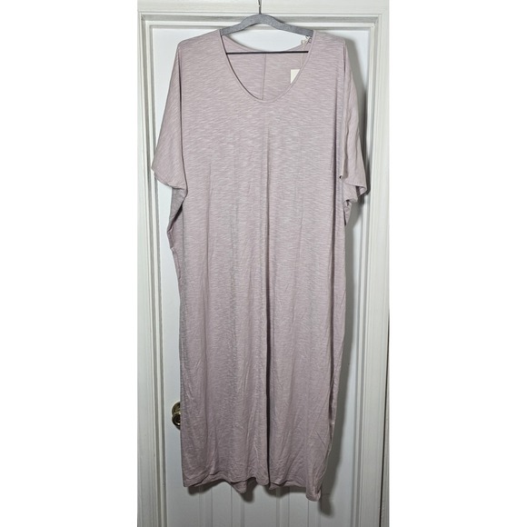 Garnet Oasis Knit Cocoon Gown Size Large Soft Peony Mumu Maxi Cotton/Tencel - Picture 1 of 6